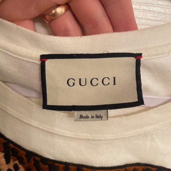 SOLD Gucci Logo Leopard Appliqué Men’s XL T-shirt - Picture 3 of 9